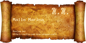 Malle Marina névjegykártya